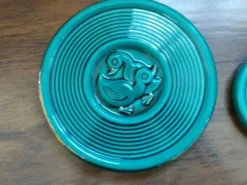 Dessous de plat et de bouteille vert émeraude motif canard