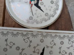 Dessous de plat et 2 dessous de bouteille Longwy modèle Chypre