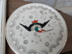 Dessous de plat et 2 dessous de bouteille Longwy modèle Chypre