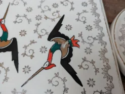 Dessous de plat et 2 dessous de bouteille Longwy modèle Chypre