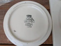 Dessous de plat et 2 dessous de bouteille Longwy modèle Chypre
