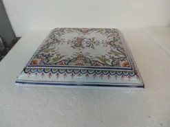 Dessous de plat faience rouen peint a la main decor floral