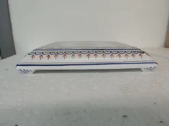 Dessous de plat faience rouen peint a la main decor floral