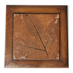 Dessous de plat feuilles bois et carreau