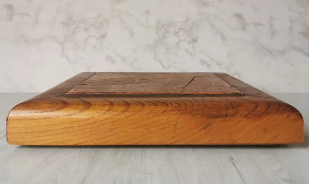 Dessous de plat feuilles bois et carreau