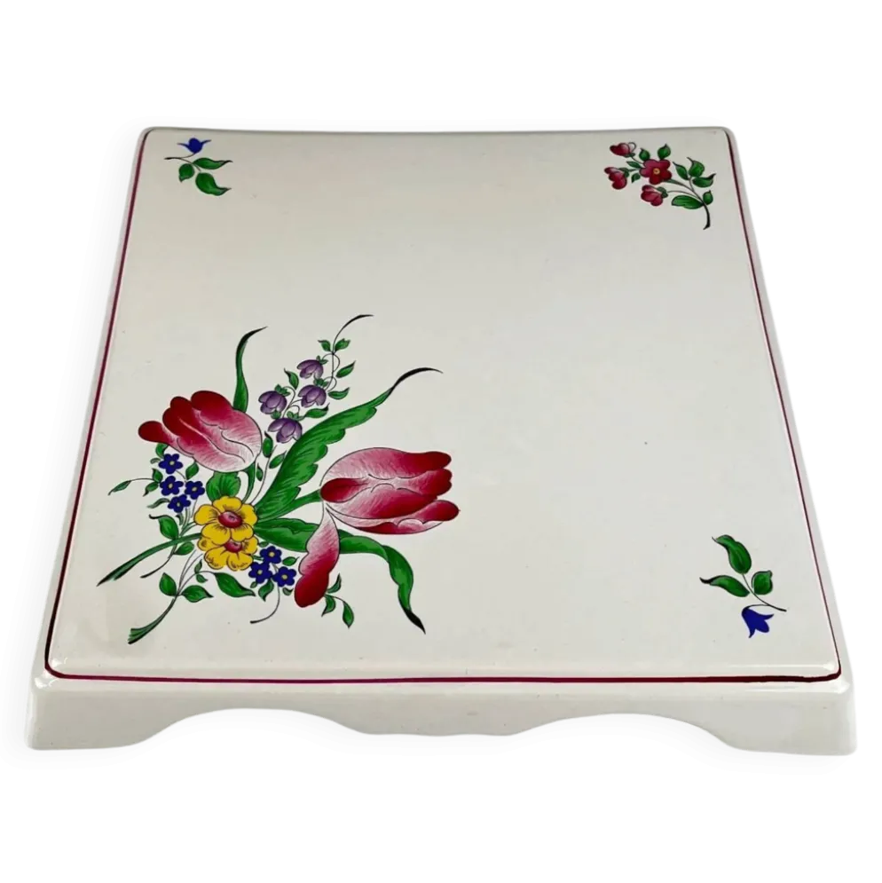 Dessous de plat KG Lunéville, modèle "Réverbère", motif tulipe