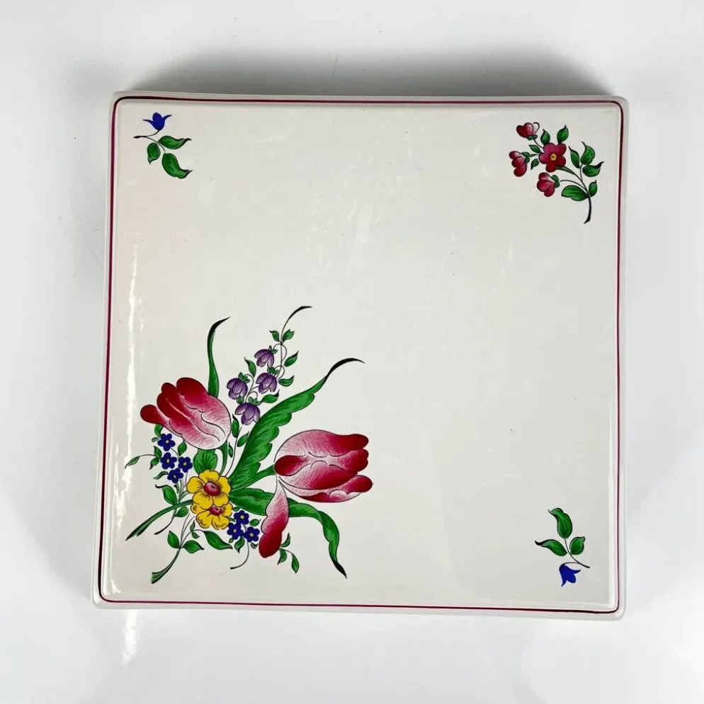 Dessous de plat KG Lunéville, modèle "Réverbère", motif tulipe