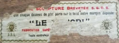 Dessous de plat musical ancien en bois sculpté et faïence Belle Époque