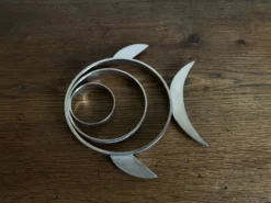Dessous de plat poisson chromé 1970 space age