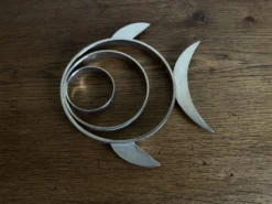 Dessous de plat poisson chromé 1970 space age