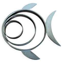 Dessous de plat poisson chromé 1970 space age
