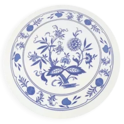 Dessous de plat rond vintage motif floral bleu - Années 70