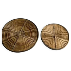 Dessous de plat rotin attribués à Gabriella Crespi