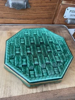 Dessous de plat tressage vert et dorure DIGOIN