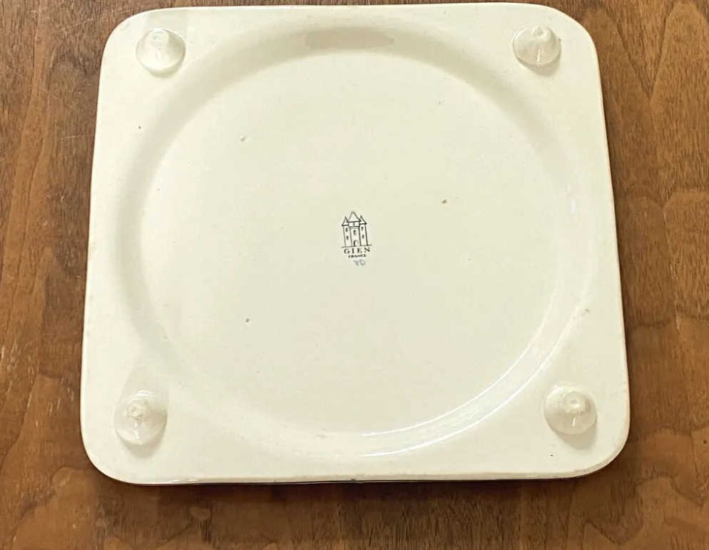 Dessous de plat Vintage en faïence de Gien décor bleuets