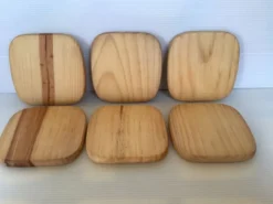 6 dessous de verre bois scandinave et liège