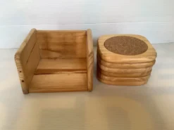 6 dessous de verre bois scandinave et liège