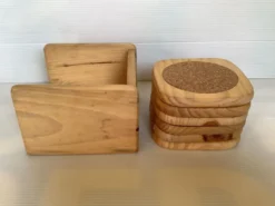 6 dessous de verre bois scandinave et liège