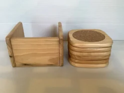 6 dessous de verre bois scandinave et liège