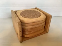 6 dessous de verre bois scandinave et liège