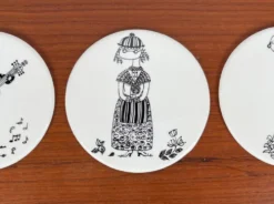 5 dessous de verre en céramique par Bjørn Wiinblad, années 1960