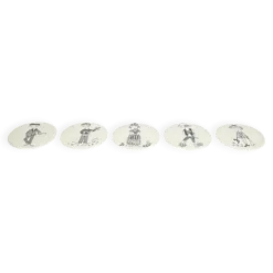 5 dessous de verre en céramique par Bjørn Wiinblad, années 1960