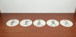 5 dessous de verre en céramique par Bjørn Wiinblad, années 1960