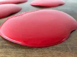 6 dessous de verre rouge vintage