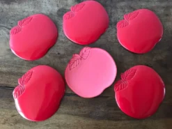 6 dessous de verre rouge vintage
