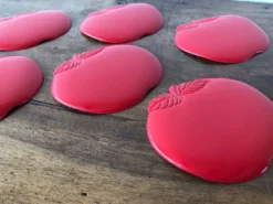 6 dessous de verre rouge vintage