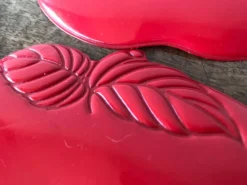 6 dessous de verre rouge vintage