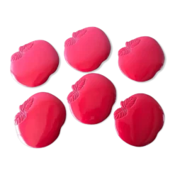 6 dessous de verre rouge vintage