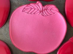6 dessous de verre rouge vintage