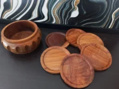 Dessous de verres en bois avec supports vintage