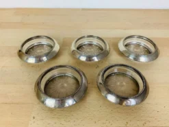 5 dessous de verres métal argenté Frank Whiting & Co