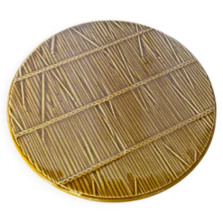 Dessous Plat Ancien GIEN Création VAL D’OR Céramique Décor Paille Fran
