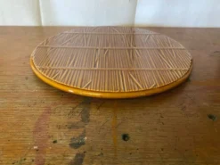 Dessous Plat Ancien GIEN Création VAL D’OR Céramique Décor Paille Fran