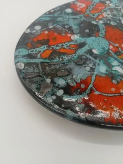 Dessous plat bouteille plateau palette de peintre céramique multicolore pop