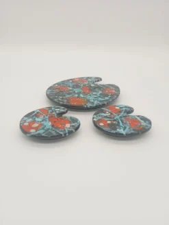 Dessous plat bouteille plateau palette de peintre céramique multicolore pop