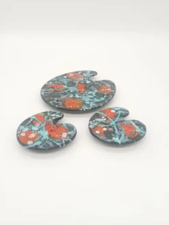 Dessous plat bouteille plateau palette de peintre céramique multicolore pop