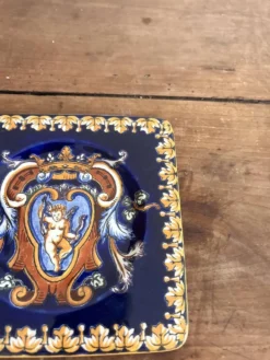 Dessous Verre Bouteille Faïence Gien Modèle Renaissance Ange Angelot Putti