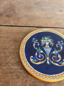 Dessous Verre Bouteille Faïence Gien Modèle Renaissance Ange Angelot Putti