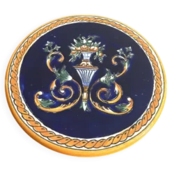 Dessous Verre Bouteille Faïence Gien Modèle Renaissance Ange Angelot Putti