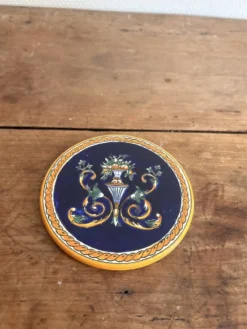 Dessous Verre Bouteille Faïence Gien Modèle Renaissance Ange Angelot Putti