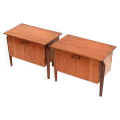 Deux tables de chevet vintage de Louis van Teeffelen pour Wébé des années 1960