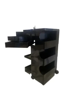 Édition précoce du chariot boby joe colombo bieffeplast noir 1970