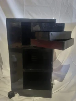 Édition précoce du chariot boby joe colombo bieffeplast noir 1970