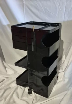 Édition précoce du chariot boby joe colombo bieffeplast noir 1970