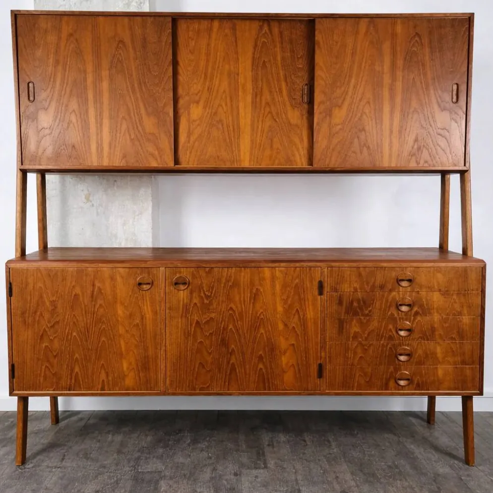 Double enfilade en teck, Danemark, années 1960.