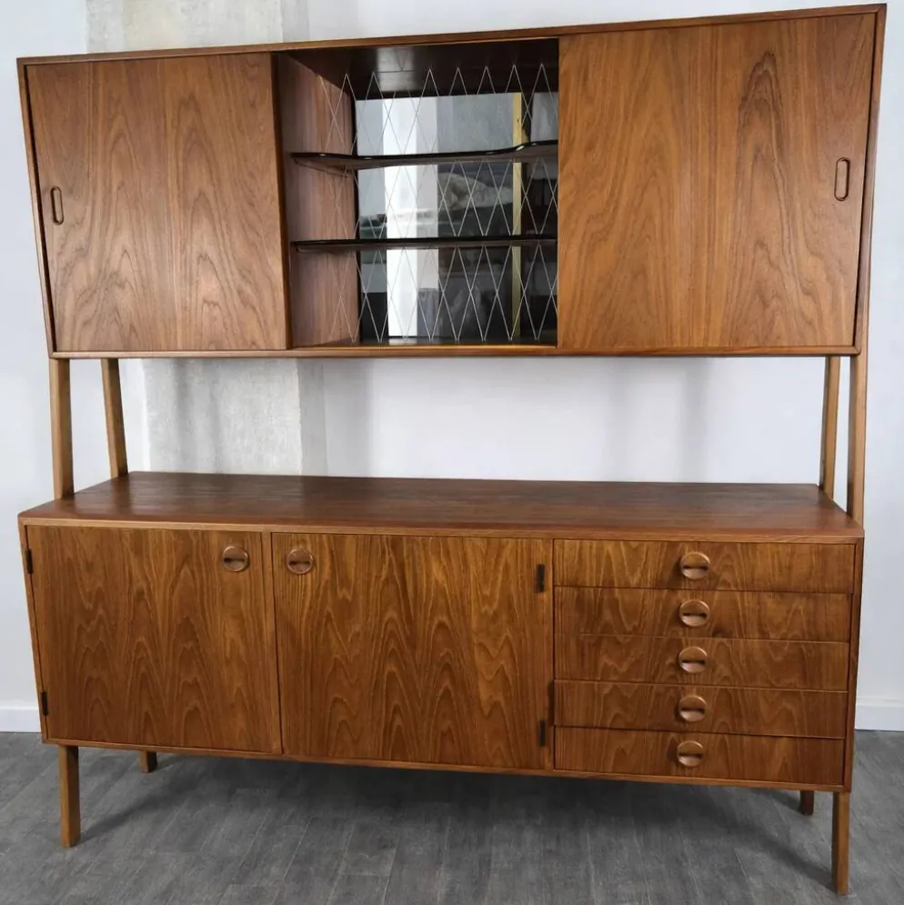 Double enfilade en teck, Danemark, années 1960.